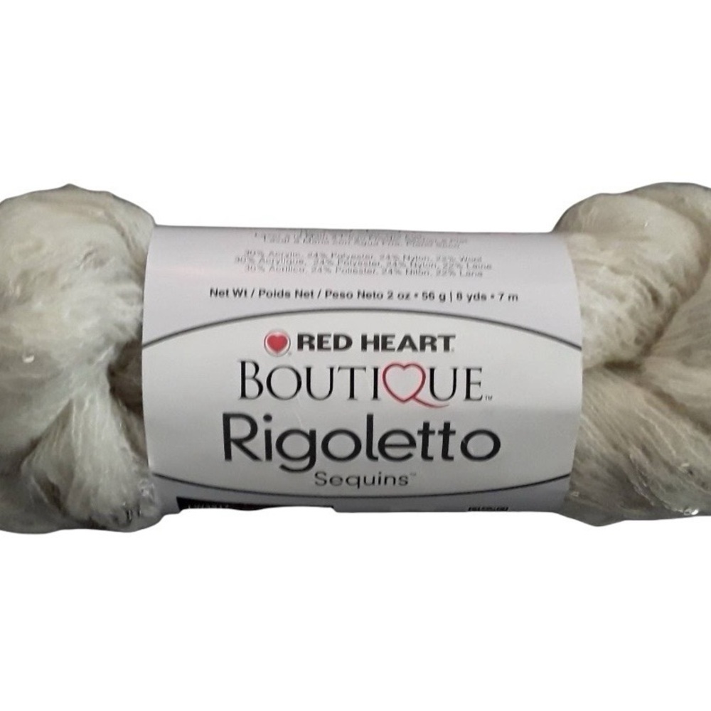 Lot of 3 Red Heart Boutique Sequin Skeins, Cream